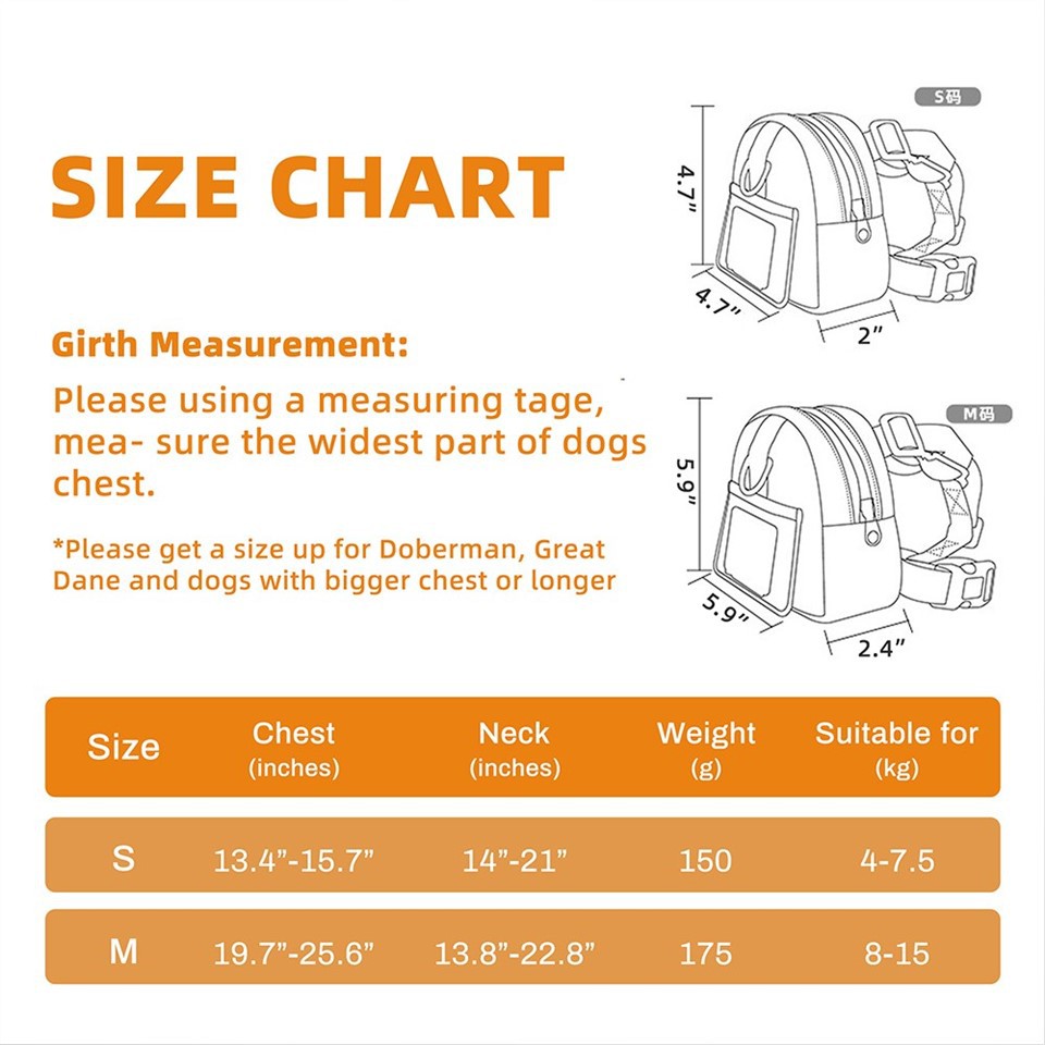 Dog Harness Backpack high quality